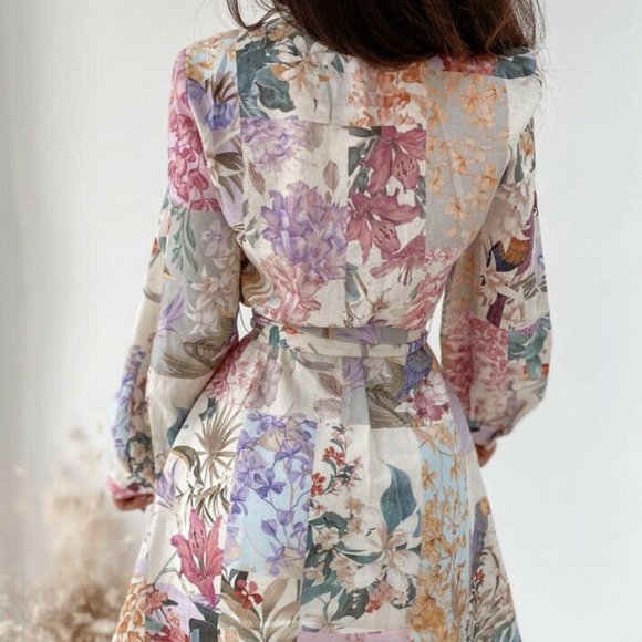 ZARA SS21 FLORAL PRINT MINI DRESS Multicolored 087 - Picture 8 of 9